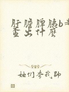 肝胆脾胰b超能查出什么