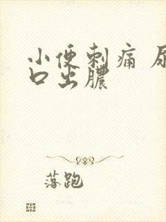 小便刺痛 尿道口出脓