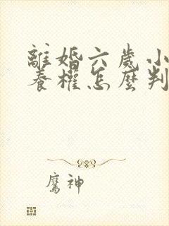 离婚六岁小孩抚养权怎么判