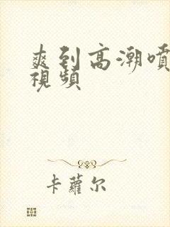 爽到高潮喷水的视频