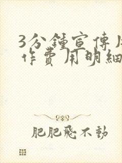 3分钟宣传片制作费用明细