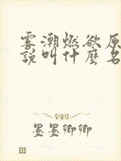 雾潮燃欲原著小说叫什么名字