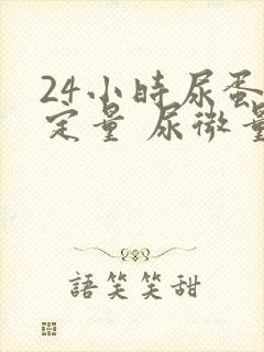 24小时尿蛋白定量 尿微量白蛋白