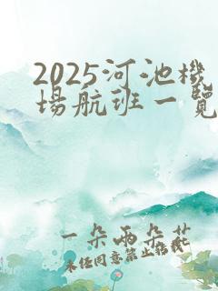 2025河池机场航班一览表最新