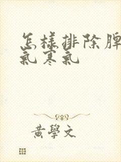 怎样排除脾胃湿气寒气