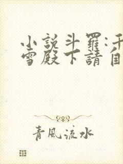 小说斗罗:千仞雪殿下请自重