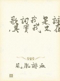 歌词我是谁的谁,其实我又在等谁求歌名?