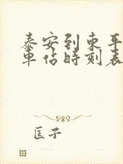 泰安到东平的汽车站时刻表