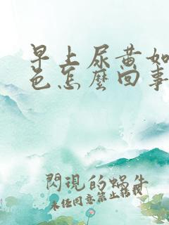 早上尿黄如浓茶色怎么回事