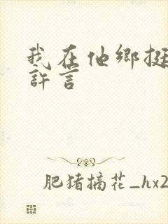 我在他乡挺好的许言