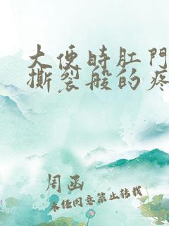 大便时肛门里面撕裂般的疼还有血