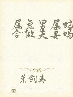 属兔男属蛇女适合做夫妻吗