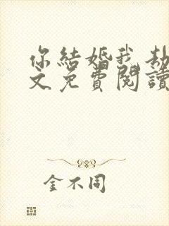 你结婚我劫婚全文免费阅读目录