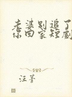 老婆别追了我跟你回家短剧在线观看