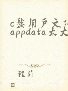 c盘用户文件夹appdata太大能删吗