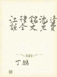 江律铭沈清沅小说全文免费阅读最新