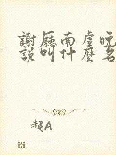 谢厅南虞晚晚小说叫什么名字