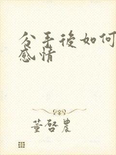 分手后如何挽回感情