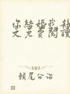 你结婚我劫婚全文免费阅读目录