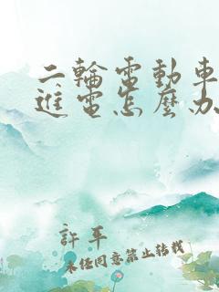 二轮电动车充不进电怎么办