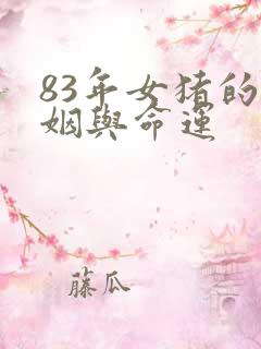 83年女猪的婚姻与命运