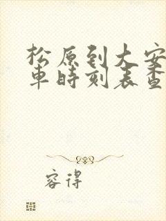 松原到大安的客车时刻表查询