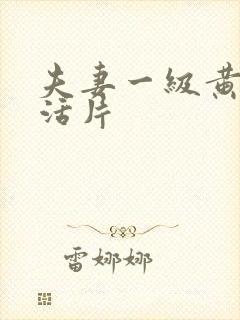 夫妻一级黄色生活片