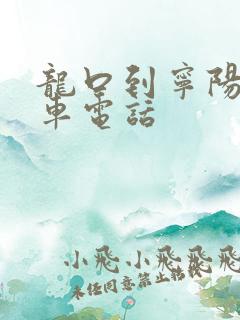 龙口到宁阳大巴车电话