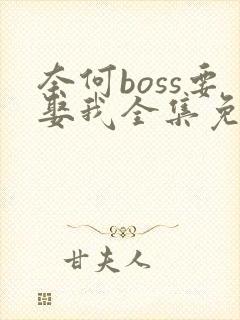 奈何boss要娶我全集免费