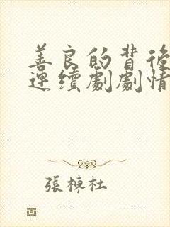 善良的背后电视连续剧剧情介绍