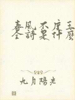 春风不度玉门关全诗是什么