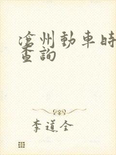 沧州动车时刻表查询