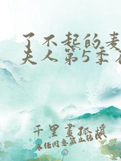 了不起的麦瑟尔夫人第5季在线观看