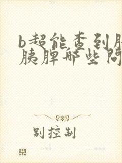 b超能查到肝胆胰脾哪些问题