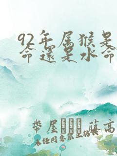 92年属猴是金命还是水命