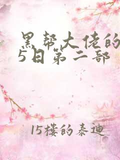 黑帮大佬的365日第二部