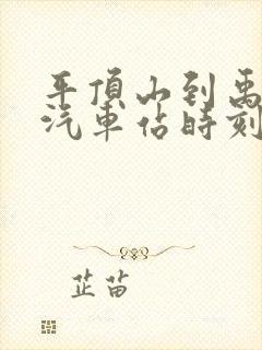 平顶山到禹州的汽车站时刻表