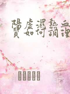 阳虚湿热血瘀体质如何调理