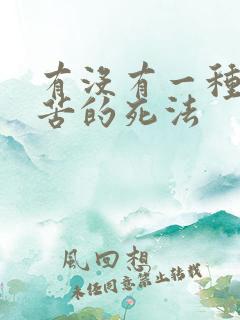 有没有一种不痛苦的死法