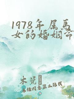 1978年属马女的婚姻命运
