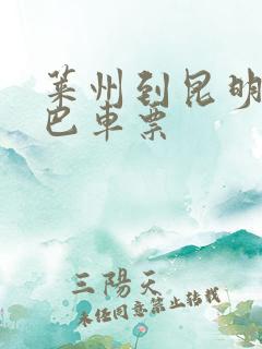 莱州到昆明的大巴车票