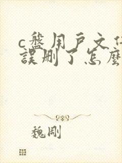 c盘用户文件夹误删了怎么恢复