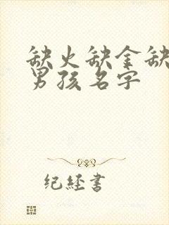 缺火缺金缺土的男孩名字