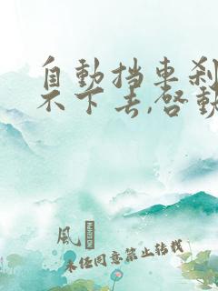 自动挡车刹车踩不下去,启动不了车