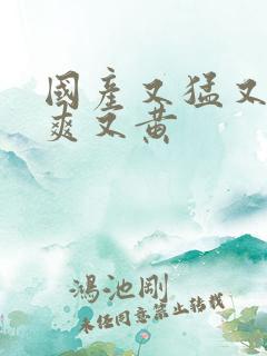 国产又猛又粗又爽又黄