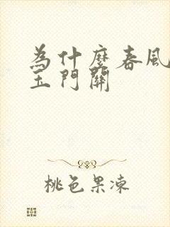 为什么春风不度玉门关