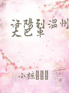 洛阳到温州长途大巴车