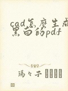 cad怎么生成黑白的pdf