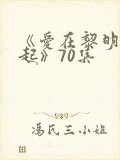《爱在黎明前升起》70集