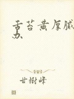 舌苔黄厚腻怎么办